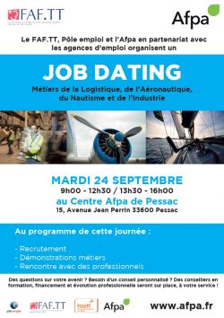 Retrouvez-nous au job dating du 24.09.19 à Pessac !